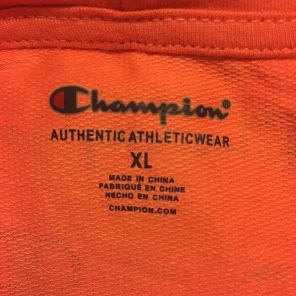 Girl's Champion AOP Script Hoodie, Citrus Pink, XL - Picture 3 of 5